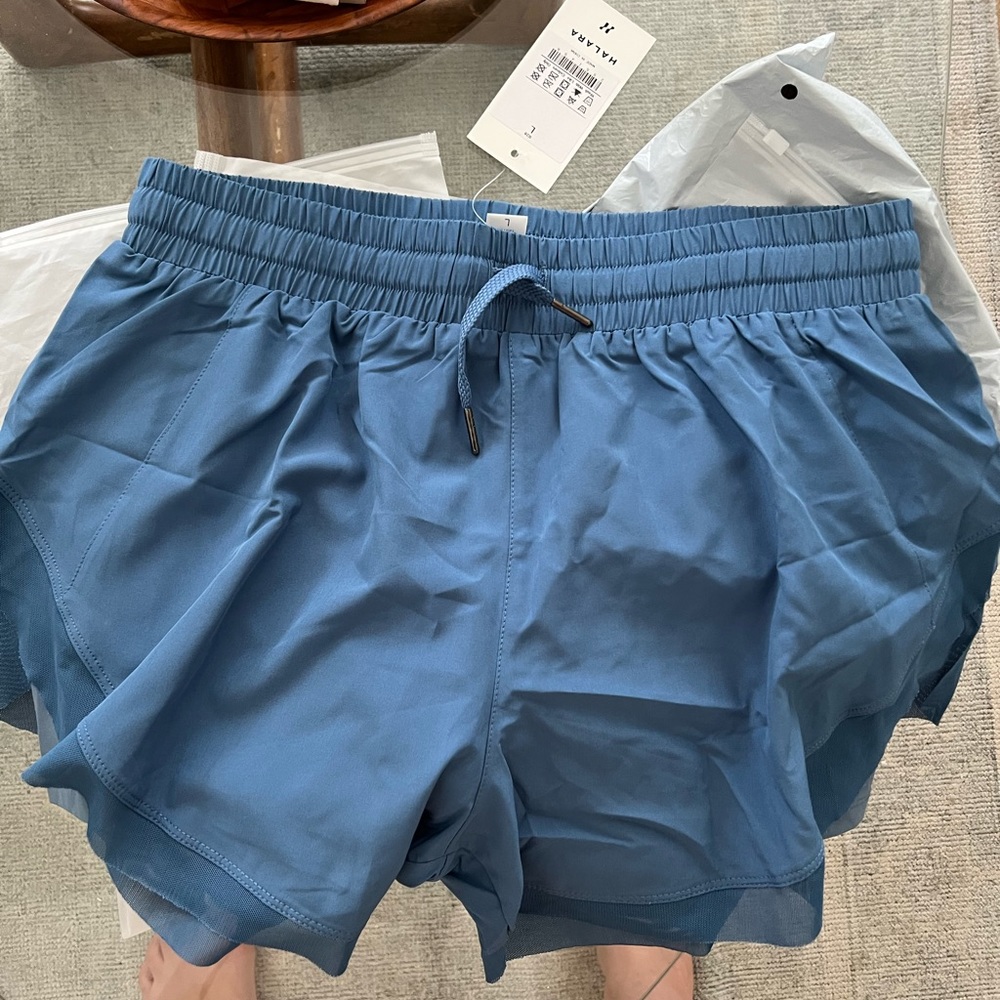 HALARA Drawstring Contrast Mesh 2-in-1 shorts